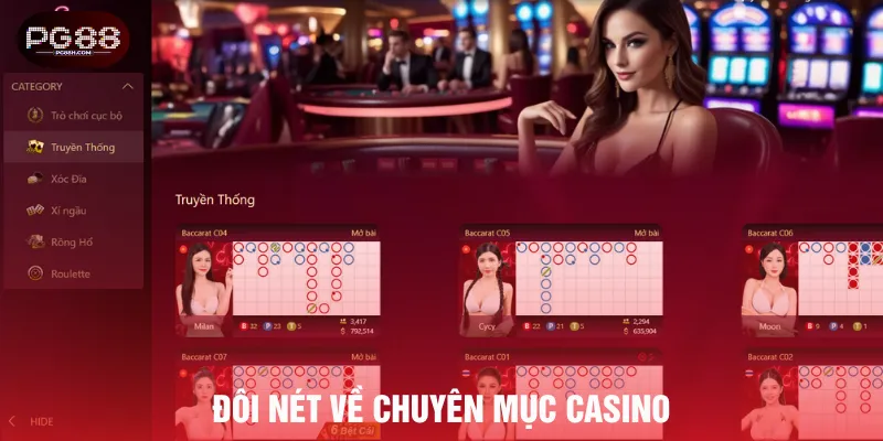 Casino tại PG88 nổi bật trên thị trường giải trí online